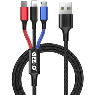 GEEOO DC303 2.4A 3 in 1 Long Data Cable - Rokomari product